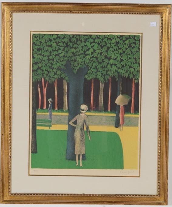 ***CASSIGNEUL, JEAN PIERRE: (Born 1935 French) ''Etait une Fois'', framed lithograph, signed in pencil lower right and numbered in pencil 94/130 lower left, approximate image size 19 3/4'' x 15 1/2'', frame size 29 1/2'' x 24 1/