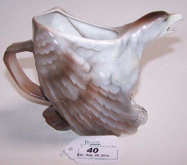 ROYAL BAYREUTH FIGURAL CREAMER: Depicting eagle, approximate height 4 3/8''.