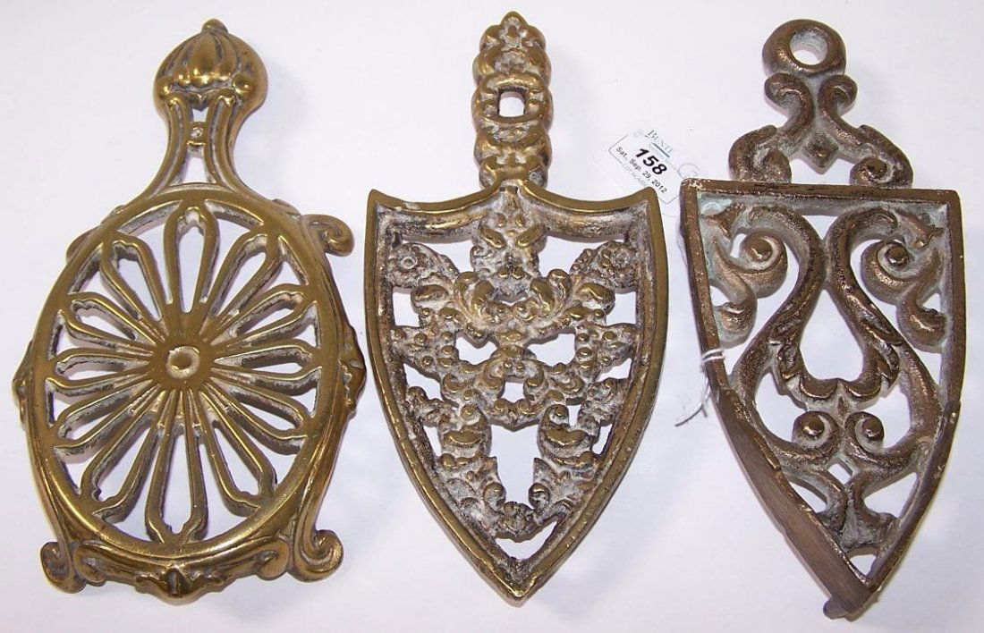***THREE BRASS TRIVETS