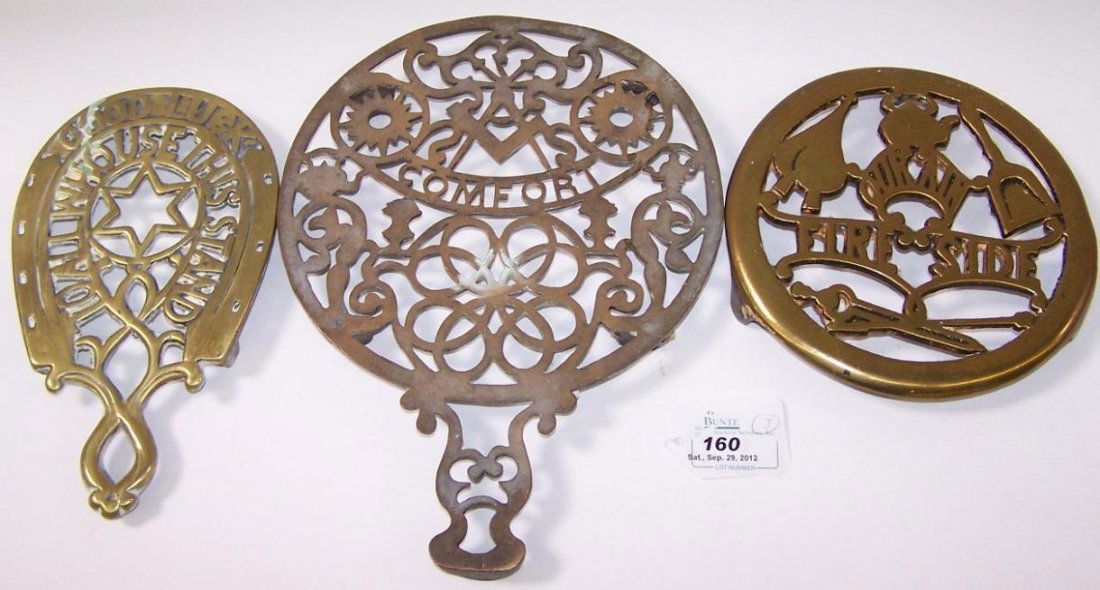 ***THREE BRASS TRIVETS