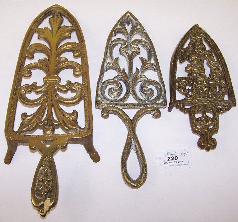 ***THREE BRASS TRIVETS