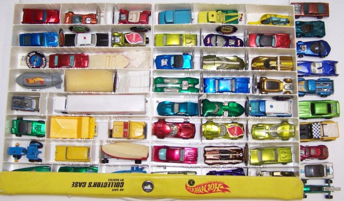 ***TWO GROUPS OF HOT WHEELS REDLINES AND MATCHBOX: Approximately 54 vehicles including original Mattel Hot Wheels Redline cars, Lesney Matchbox cars, etc.