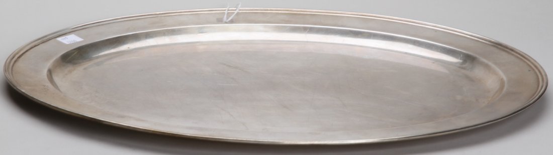 ***WATSON STERLING SILVER OVAL TRAY: Having Watson mark, lettered and numbered K277 20 inch, approximate weight 43 troy oz.