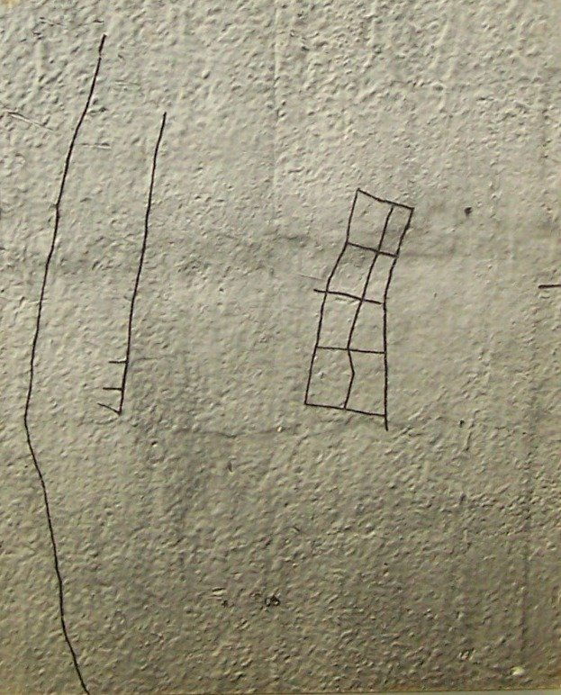 ***SISKIND, AARON: (1903-1991 American) ''Davenport, Iowa 1952'', photographic impression on paper, mounted to masonite panel, bears artist name, date and title on verso, unframed, approximate image size 16 1/8'' x 12 3