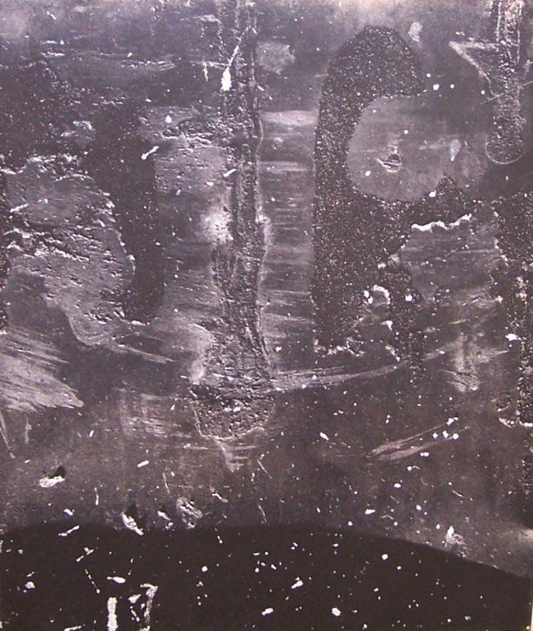 ***SISKIND, AARON: (1903-1991 American) Untitled abstract, unframed photographic impression on paper, mounted to cardboard, affixed to particle board, unsigned, approximate image size 23'' x 19''. PROVENANCE - Private C