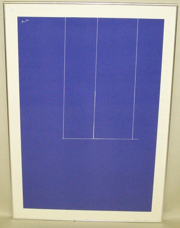 ***MOTHERWELL, ROBERT: (1915-1991 American) Untitled work from the London Series #1, framed screen print, signed and numbered in pencil lower right, bears artist embossed seal in margin lower right, piece has full margins,