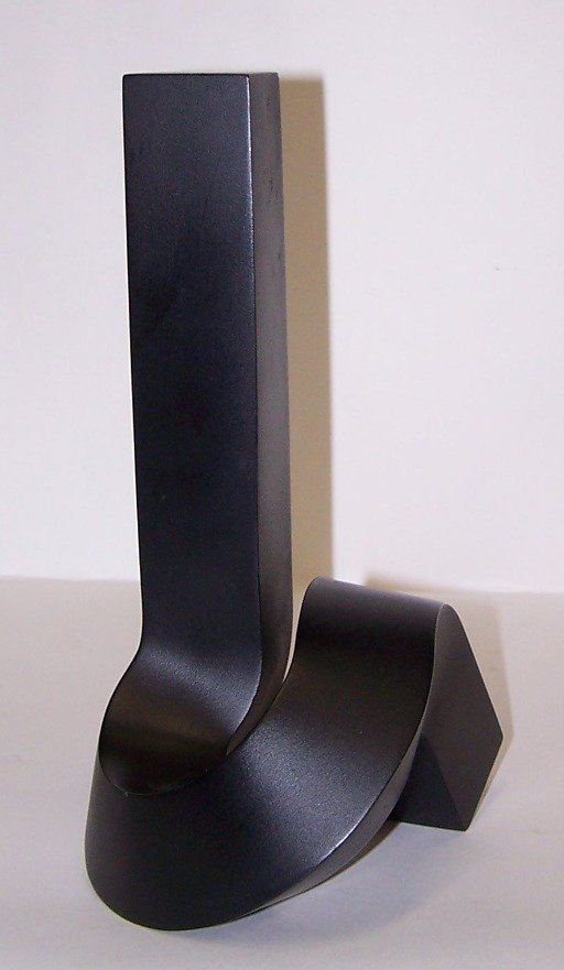 ***MEADMORE, CLEMENT: (Born 1929) ''Hereabout'', resin sculpture painted with black matte finish, signed on bottom ''Meadmore'' and dated 1971, titled and numbered 95/150, approximate height 9 3/8''. PROVENANCE - Comes fro