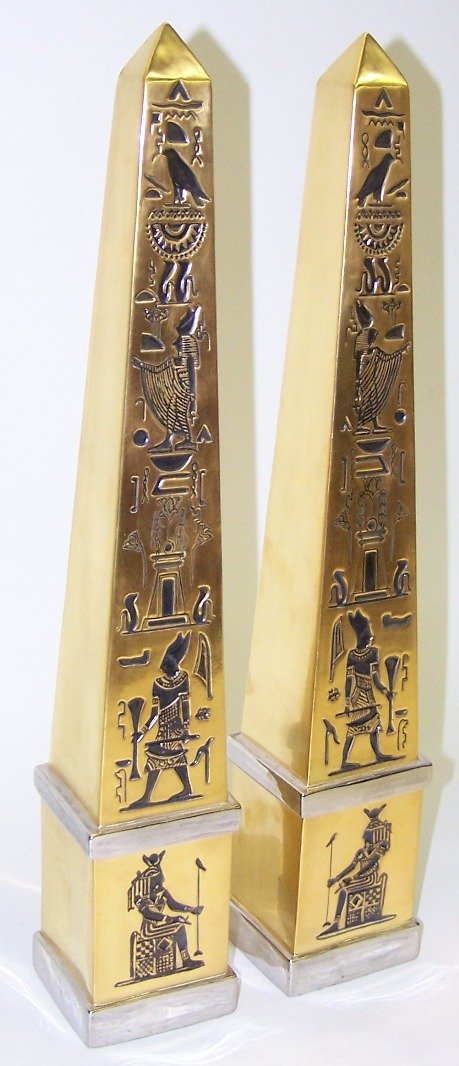 ***TWO BOEHM PORCELAIN OBELISKS: #238A and #238B, approximate height 18''.
