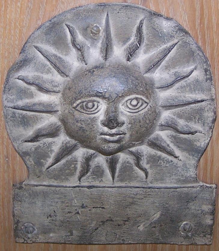 ***TWO PIECES: Wall plaque ''Sun Insurance Office'', fire mark from 16th C. cottage near Cambridge, England and a traveler's insurance medallion