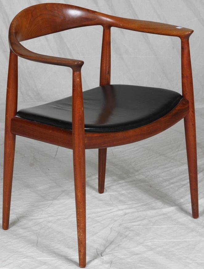 ***ART MODERNE WALNUT ARMCHAIR: By Knoll, designed by Jonathan Hansen, approximate height 30'', width 24 1/2'', depth 22''.