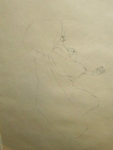 *CORONEL, RAFAEL: (1932-1985 Mexican) Portrait of a woman in profile, framed pencil drawing, signed lower left,