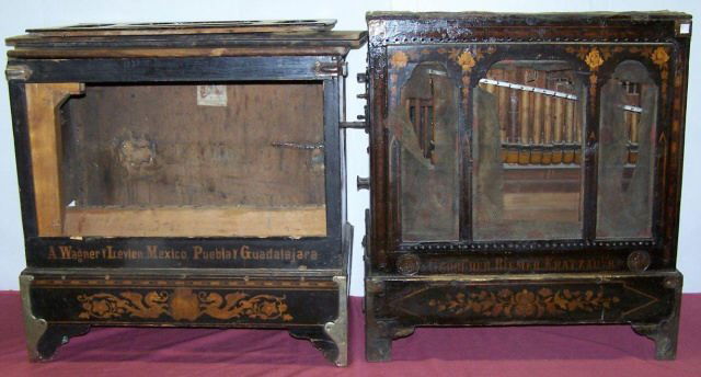 *TWO GERMAN ORGAN GRINDERS: One is just shell, approximate height 24 3/4", the other one, approximate height 27 1/4".
