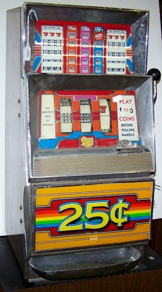 *ELECTRIC 25 CENT SLOT MACHINE: By Bally Manufacturing Company.