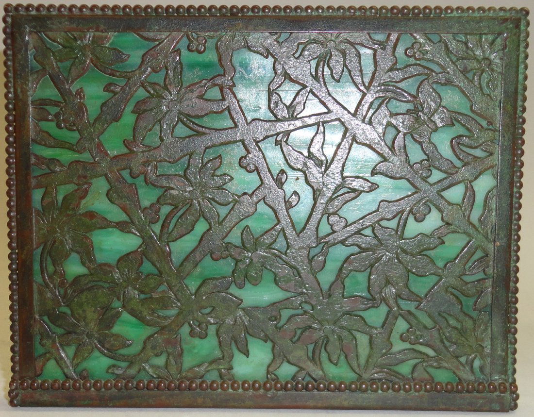 * Apollo Bookend: With green slag glass, marked on underside "Apollo Studios New York 149," approximate height 4 1/8", length 5 3/8".