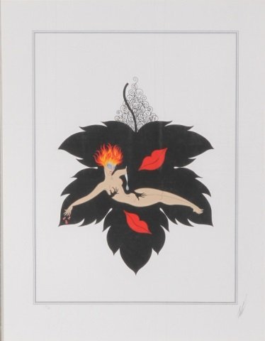 *ERTE: (1892-1990 Russian/French) Nude in repose, unframed serigraph, signed in pencil lower right and numbered 311/350, bears publisher's marks lo0wer left. image size approximate 20" x 15", total sheet siz