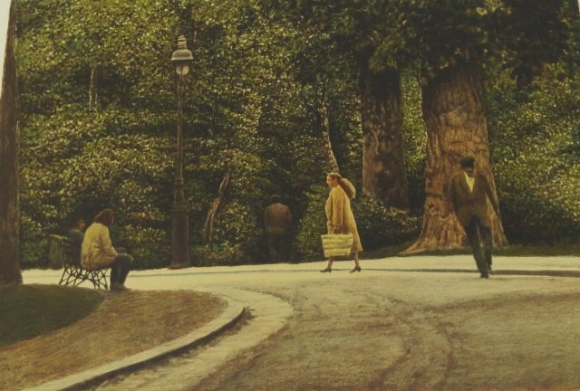 *ALTMAN, HAROLD: (1924-2003 American) "Destination", unframed lithograph, signed lower right, numbered from edition of 275 lower left, approximate image size 13 3/4" x 20", total sheet size 18 34/" x 25 1/2".