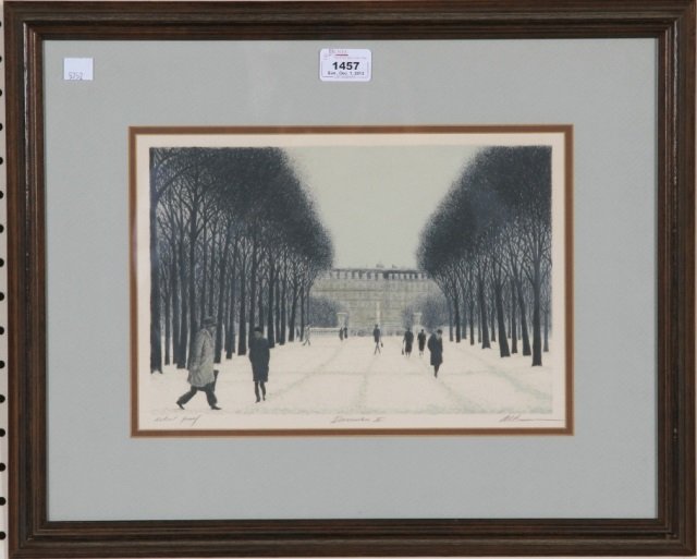 *ALTMAN, HAROLD: (American 1924-2003), Framed lithograph, "December II", artist proof, has Mourlot stamp lower left, approximate size 8 1/2": x 12 1/2"" , with frame 16 1/4" x 20 1/4".