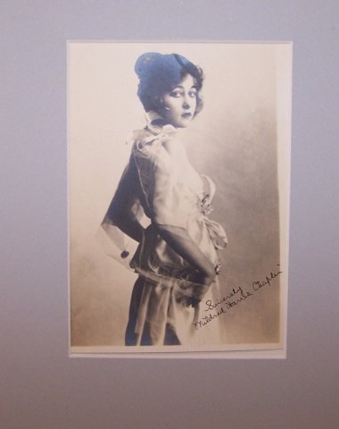 *SIDNEY HARRIS CHAPLIN AUTOGRAPH PHOTO: Signed "Sincerely Mildred Harris Chaplin", approximate photo size 7" x 5", from the private collection of Jack Mulqueen.