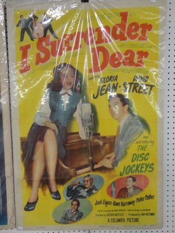 *UNFRAMED POSTER: "I Surrender Dear" starring Gloria Dean and David Street, approximately 27" x 41".