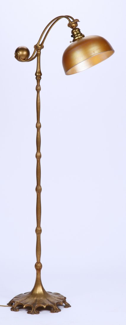 *TIFFANY FLOOR LAMP: Marked "619, Tiffany Studios, New York" on underside of 1 foot approximate height 55"