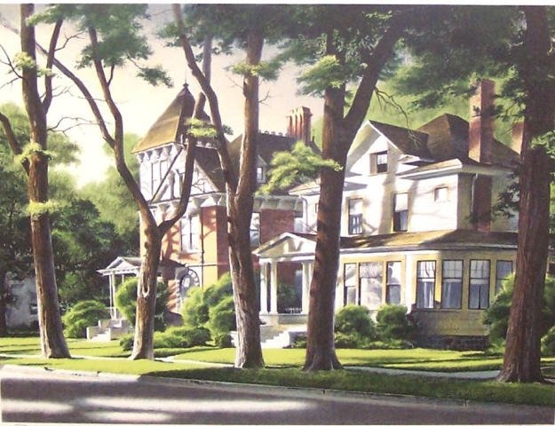 *ADDISON, ROBERT W.: (1924-1988 American) Framed serigraph, "Northern Summer" (Mid-America Suite), signed and numbered 129/200, with Merril Chase Galleries tag, approximate image size 18 5/8" x 24 3/8", frame size 29 1/4"