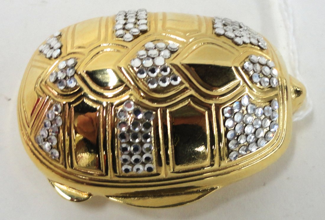 *JUDITH LEIBER TRINKET BOX: Turtle, approximate height 1".
