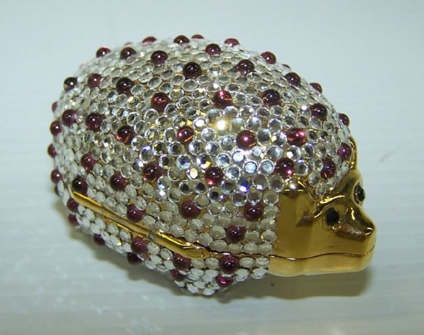*JUDITH LEIBER TRINKET BOX: Hedgehog, approximate height 1".