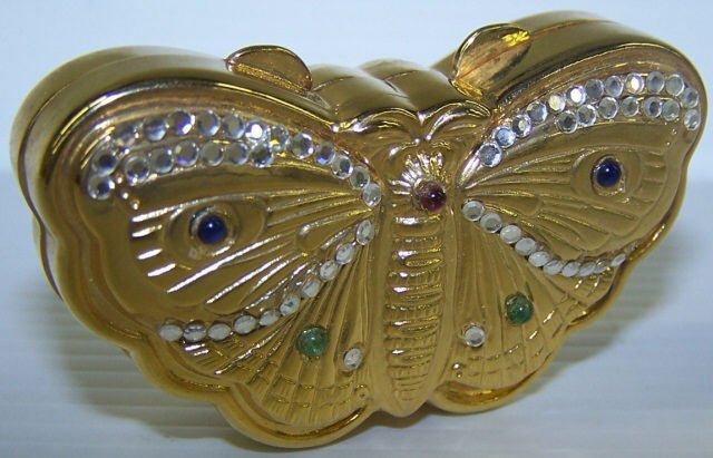 *JUDITH LEIBER TRINKET BOX: Moth, approximate height 1 1/4".