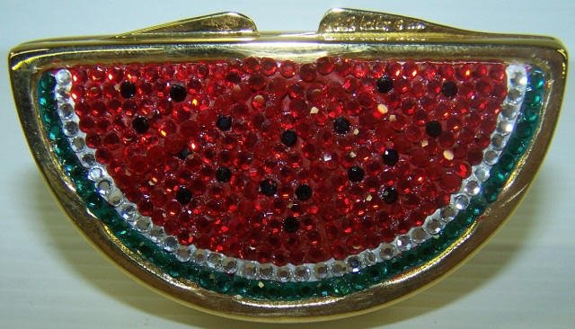 *JUDITH LEIBER TRINKET BOX: Watermelon, approximate height 1 1/4".