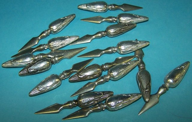 *15 STERLING SILVER CORN SPIKES: In the shape of ears of corn.