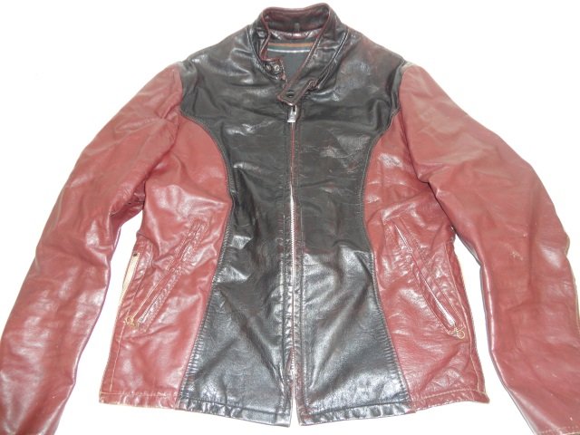 *MAROON AND BLACK LEATHER JACKET: Worn by David Arquette (Originally sold for charity Clothes Off Our Back).