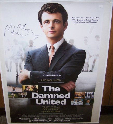 *MICHAEL SHEEN AUTOGRAPHED MOVIE POSTER: The Damned United, approximately 41" x 27", (originally sold for charity organization Clothes Off Our Back).