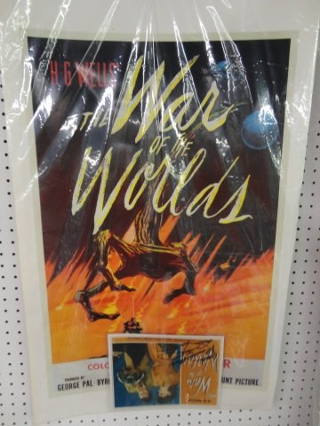 "WAR OF THE WORLD'S" POSTER: Starring Jane Berry and Ann Robinson, approximate size 22" x 34" and color copy movie still, inscribes "Jack, A million thanks. Love Ann Robison", approximate size 8" x 10".