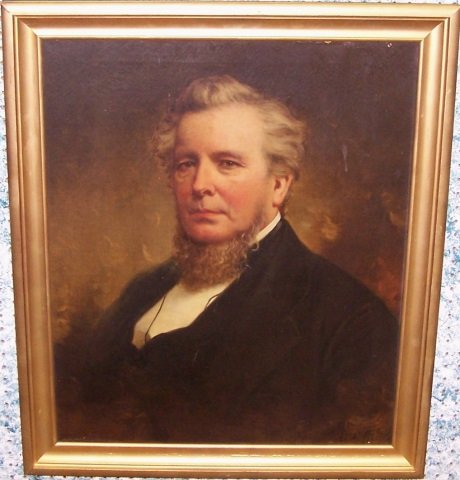 *WAUGH, SAMUEL BALL: (1814-1885 American) Portrait of man, framed oil on canvas, signed and dated 1878 lower right, approximate image size 30" x 25", frame 34" x 29".