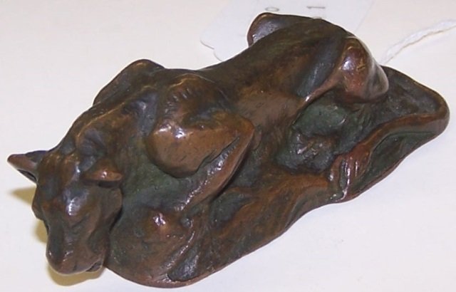 *TIFFANY BRONZE FIGURE: Mountain lion, impressed on underside Tiffany Studios New York #887.