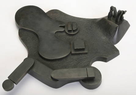 ABDELL, DOUGLAS (DOUG): (Born 1947 New York, New York) ''Ekc-Aeyad'', bronze sculpture, marked under sculpture in cast Douglas Abdell Cast-S. Strafford VT., also titled and dated 1972 with black paint, deaccessioned from a M