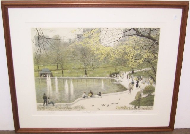 *ALTMAN, HAROLD: "Sailboats 1985", framed lithograph, signed in pencil lower right and numbered 129/285, approximate image size 19 3/4" x 26", frame 28" x 34".