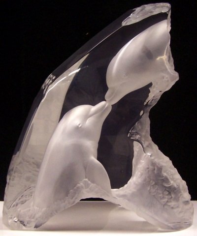 *WYLAND, ROBERT: "Kiss in the Sea", lucite sculpture, signed and numbered 105/2000, approximate height 16 1/4", width 14", depth 7 1/4".