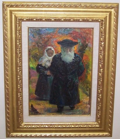 *ROSE, IVER: (1899-1972 American) "Autumn Walk", framed oil on masonite panel, signed lower left, approximate image size 16" x 11", frame 24" x 19".