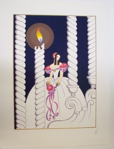 ERTE, ROMAIN: (1892-1990 Russian/French) "Cinderella", unframed serigraph, signed lower right and numbered 137/300 lower left, approximate image size by sight 24 3/4" x 18", sheet size 32" x 24". D3