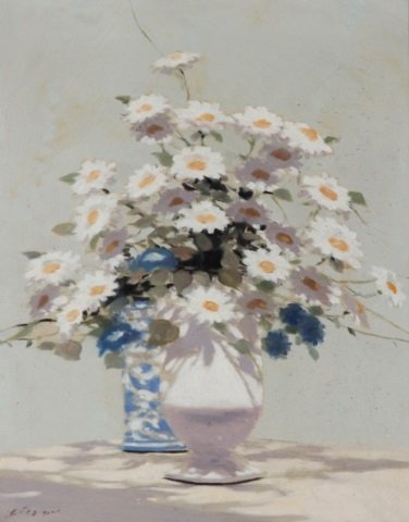 *GISSON, ANDRE: (1921-2007 American) Impressionist still life with flowers, framed oil on canvas, signed lower left, approximate image size 20" x 16", frame 22 1/8" x 18 1/4".