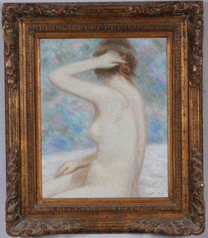 *GISSON, ANDRE: (1921-2007 American) Nude, framed oil on canvas, signed lower right, approximate image size 20" x 16", frame 28" x 24".