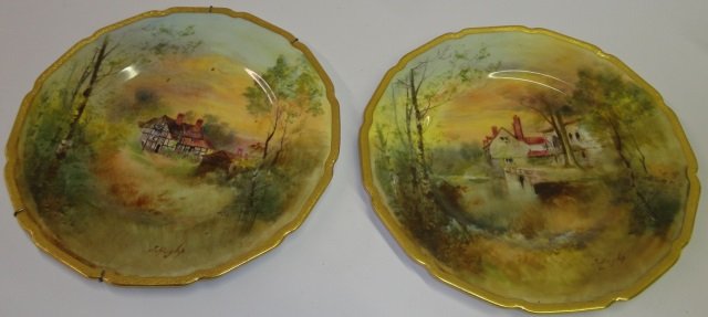 *2 ROYAL DOULTON PLATES: "Shakespeare's Country Guys Cliff Mill", marked on underside "Royal Doulton England 6995", approximate diameter 10 1/2". and Leys Green Sussex.