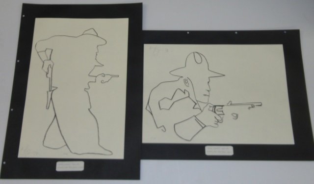 *TOWN, HAROLD: (1924-1990 Canadian) 2 unframed lithographs, William S. Hart (half figure), signed and dated upper left and numbered 15-60, approximate paper size 14" x 20", and William S. Hart (full figure), signed 