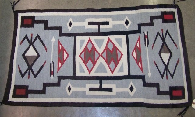 *NAVAJO RUG/WEAVING: "Storm" pattern, approximately 4' x 2' 5".
