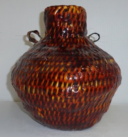 *NAVAJO PITCH BASKET: By Lester Denetsosie, approximate height 8".