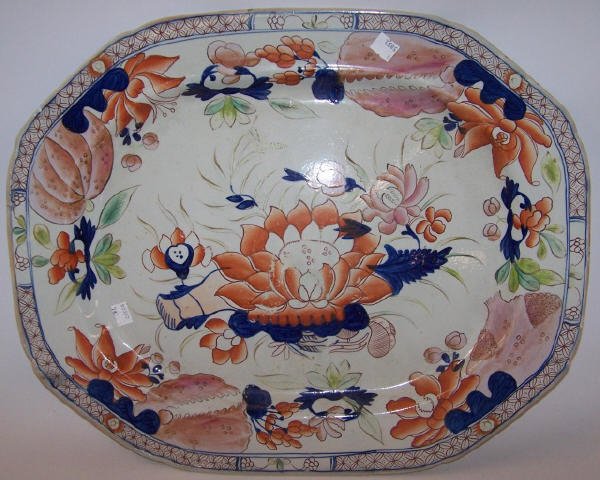 *19TH C. MASON'S IRONSTONE PLATTER: With floral decoration.