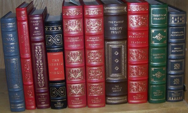 *10 FRANKLIN LIBRARY BOOKS: Leather bound, 3 volumes of William Shakespeare (comedies, tragedies, and poems), "The Aeneid" by Virgil, "The Trial" by Franz Kafka, etc.