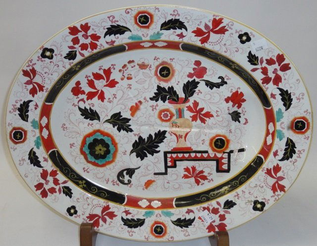 *19TH C. ASHWORTH IRONSTONE PLATTER: With well and tree, approximate 15 1/4" x 19".