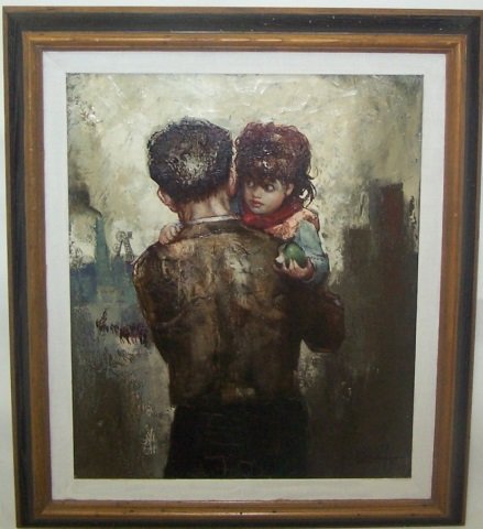 *LOCCA, ALBERT: (1895-1966 Swiss) Portrait, framed oil on canvas, signed lower right, approximate image size 25 1/2" x 21 1/4", frame 32 1/2" x 28 1/2".